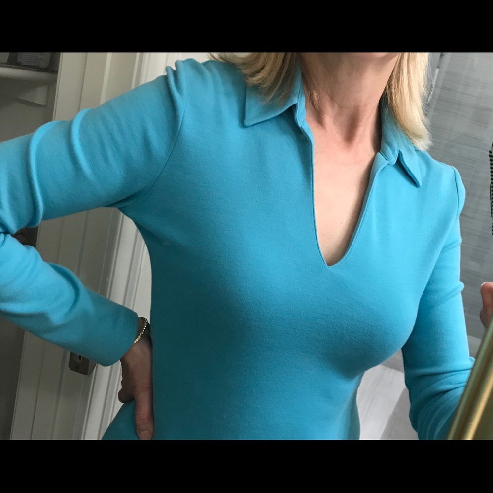 Turquoise knit v-neck
